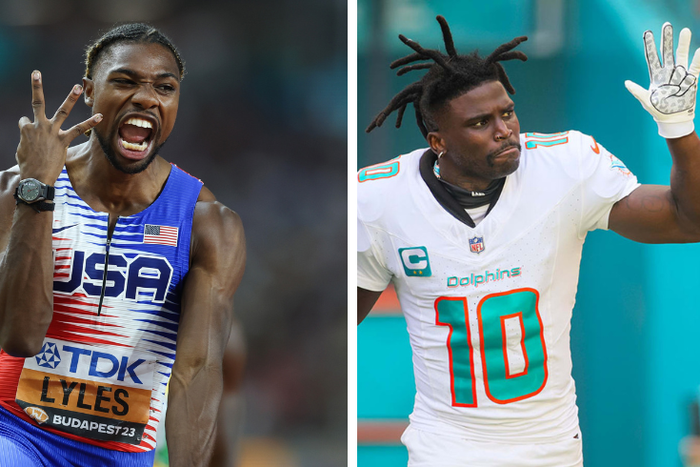 Noah Lyles vs Tyreek Hill. Noah Lyles 200m time.  Noah Lyles 1000m time.  Noah Lyles 100m record.  Noah Lyles 200m record. How is Tyreek Hill so fast.