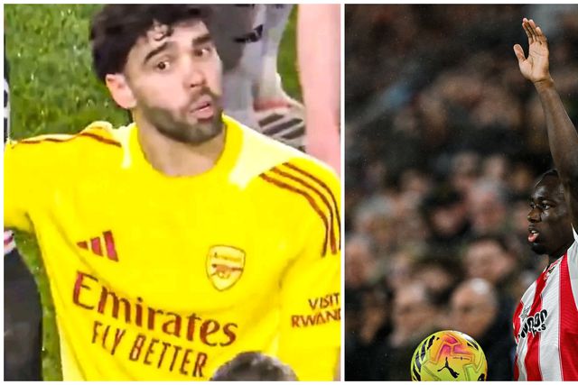 Arsenal’s David Raya in trouble after complaining about Brentford’s set piece tactics