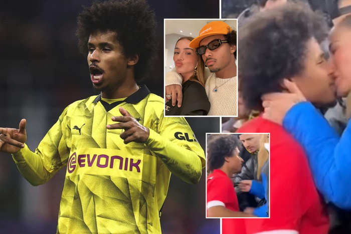 Karim Adeyemi and Loredana Zefi celebrete Dortmund UCL win with passionate kiss