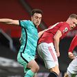 Diogo Jota and Scott McTominay tussling for the ball in a past encounter.