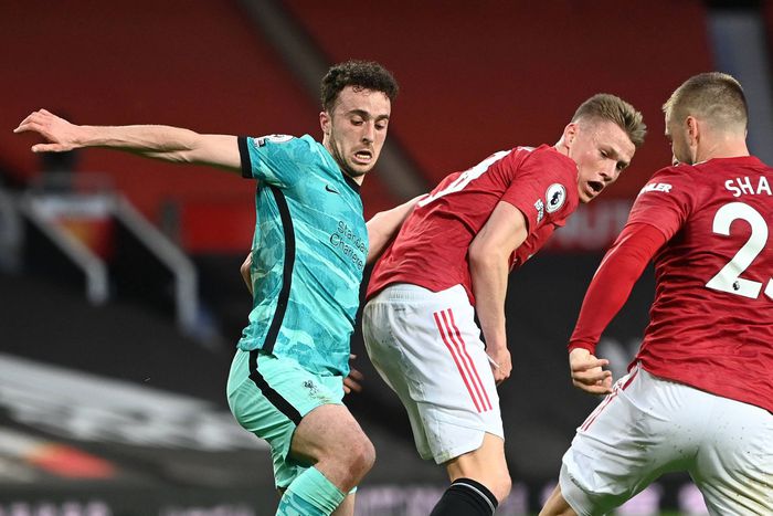 Diogo Jota and Scott McTominay tussling for the ball in a past encounter.