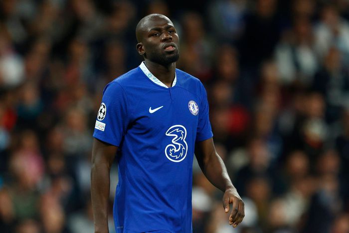 Chelsea defender Kalidou Koulibaly in action against Real Madrid at the Santiago Bernabeu.