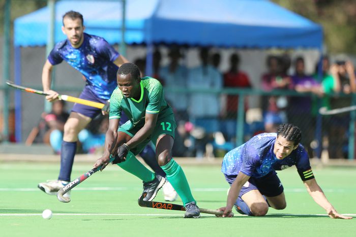 Hockey players in action at a past event