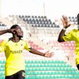Rodgers Ouma (L) and Stewart Omondi (R) celebrating in a past match