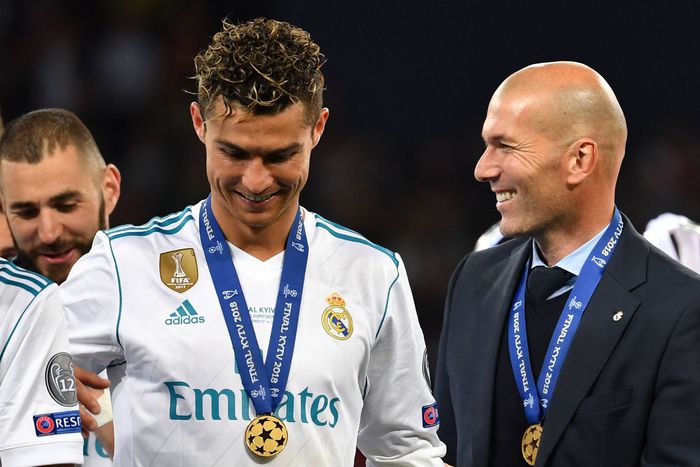 Cristiano Ronaldo and Zinedine Zidane at Real Madrid.