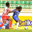 AFC Leopards captain Eugene Mukangula tussling for the ball with an opponent.