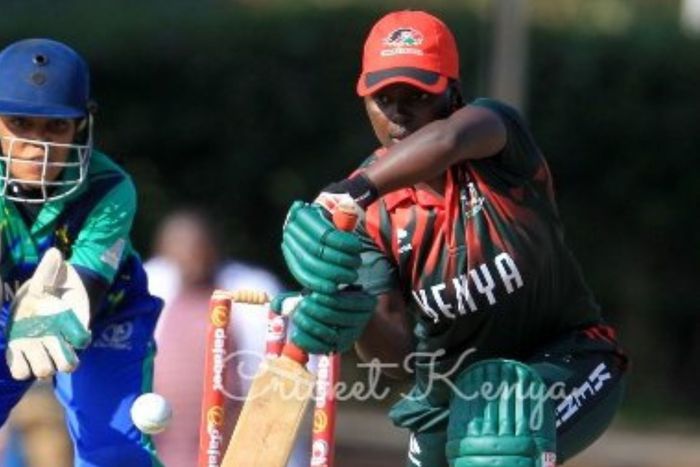 Cricket players in action during the 4-nation tournament held in Nairobi last year