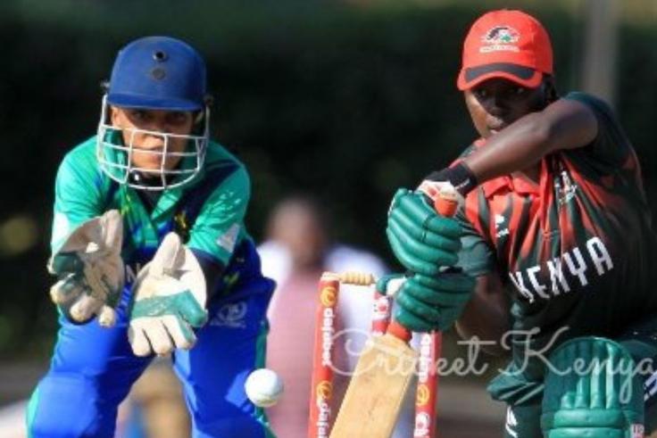 Cricket players in action during the 4-nation tournament held in Nairobi last year