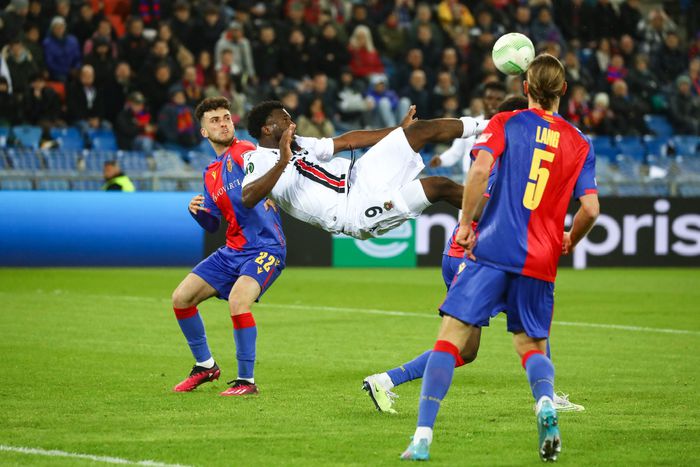 Moffi scored a brilliant overhead kick against Nice