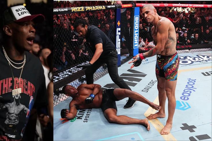 At UFC 300, Israel Adesanya and Kamaru Usman were in attendance as Alex Pereira knocked out Jamahal Hill.