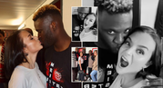 Victor Boniface and girlfriend Rikke Hermine Jansen share a kiss after Leverkusen’s historic Bundesliga triumph
