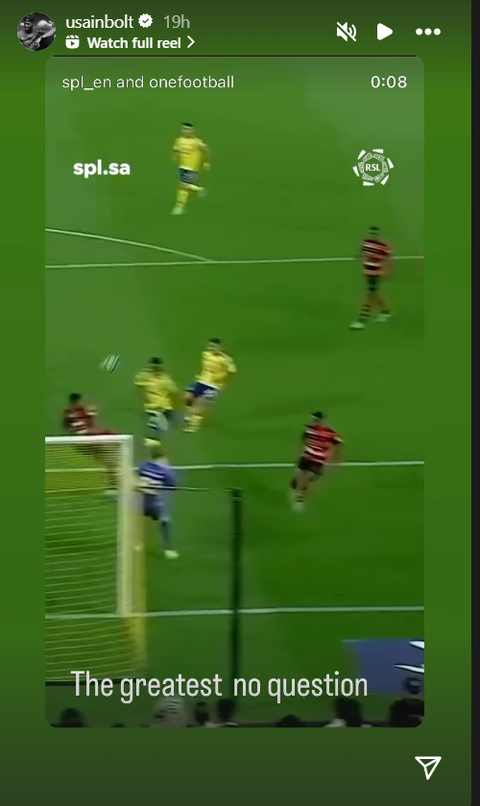 Usain Bolt praises Cristiano Ronaldo