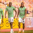 Bright Osayi-Samuel, Victor Osimhen and Alex Iwobi of Nigeria during the 2023 Africa Cup of Nations qualifiers between Nigeria and Guinea Bissau at Abuja Stadium on March 24, 2023 in Abuja, Nigeria. Photo by Victor ihechi Oguegbe