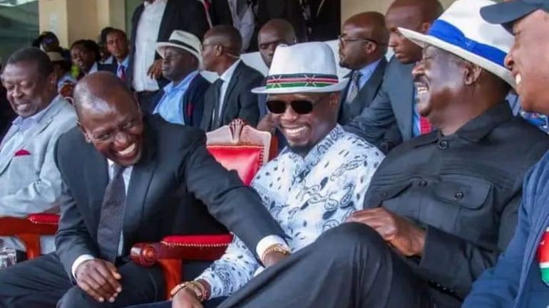 President William Ruto and Opposition Leader Raila Odinga at Kip Keino Classic.