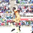 Victor Omune of AFC Leopards celebrates scoring against Gor Mahia.