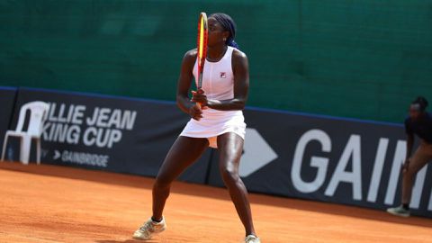 Another day, another win! Okutoyi destroys Ugandan opponent to take third singles victory at Billie Jean King Cup