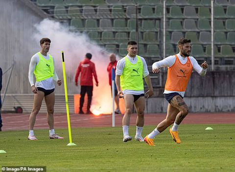 Chaos erupts as Serbia's Euro 2024 training session disfigured by fan clashes