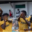 Sporting Lagos players celebrate in Bayelsa.