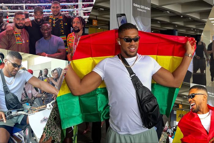 Nigerian-born boxer Anthony Joshua storms Ghana in style, welcomed by Okada riders for Battle of the Beasts.