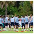England squad run to safety