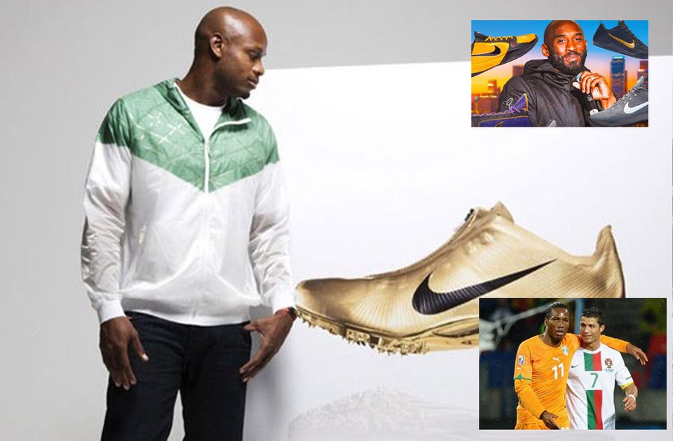 Asafa Powell remembers famous Nike shoots with Cristiano Ronaldo, Kobe Bryant and Co., including when he took part in races in football boots