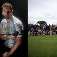 Argentina captain Lionel Messi poses with teammates as they send a warning to Colombia ahead of the 2024 Copa America final.