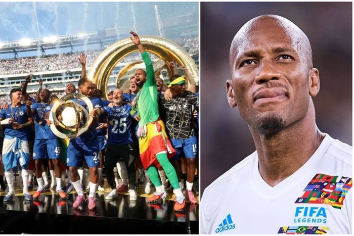 Drogba celebrates Chelsea win.