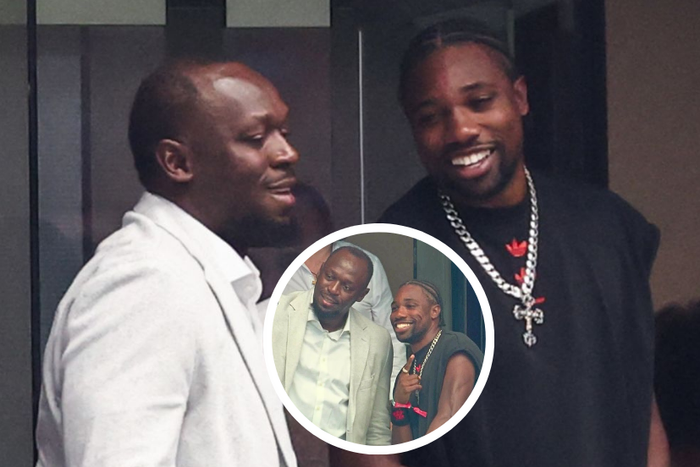 “11 Olympic medals in one photo” — Fans react as Usain Bolt and Noah Lyles meet at World Cup semifinal