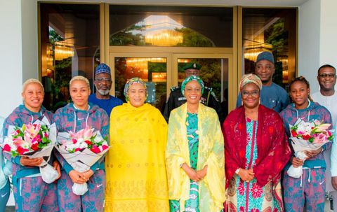 Super Falcons: Some star players absent as First lady hosts just returning heroines