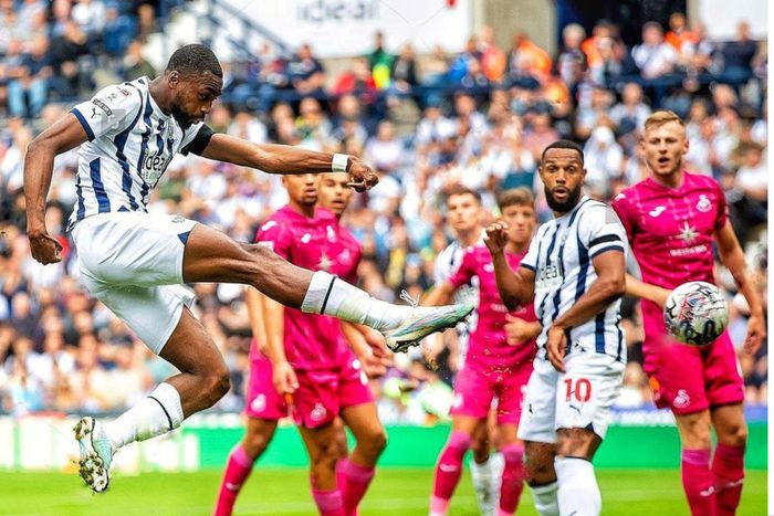 Ajayi's Super Eagles teammates such as Alex Iwobi, Kenneth Omeruo, and William Troost-Ekong celebrate his goal.