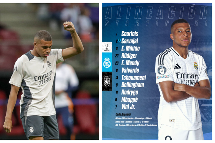 Kylian Mbappe starts alongside Vini Jr. and Rodrygo