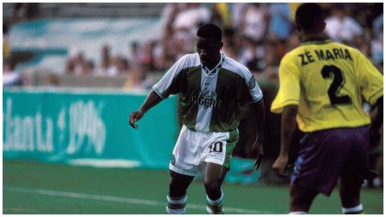 Jay Jay Okocha at the Olympics against Brazil | Imago