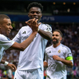 Real Madrid players celebrate Kylian Mbappe's goal || Image credit: Imago