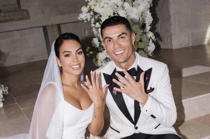Cristiano Ronaldo and his wife.