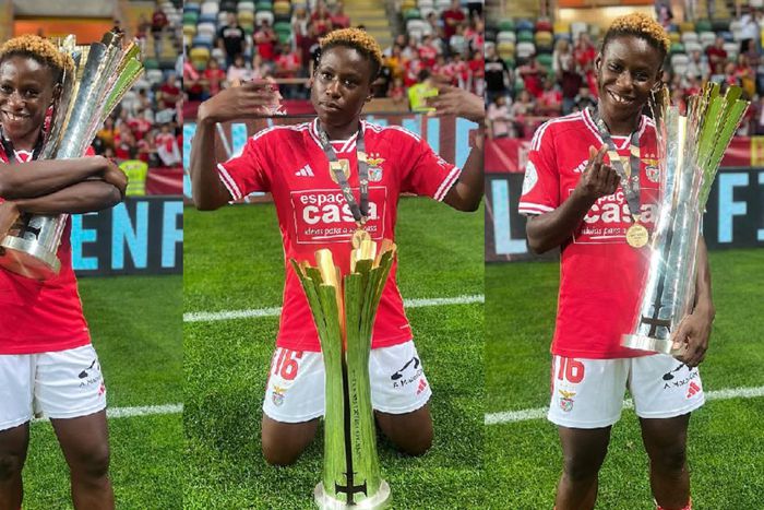 Christy Ucheibe featured 90 minutes of regulation and 30 minutes of extra time as Benfica defeated Sporting CP to win the Super Cup title.  Image Credit - Instagram/Christy Ucheibe