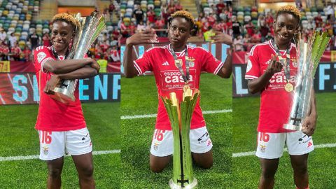 Christy Ucheibe thanks God: Super Falcons star celebrates as Benfica defeats Sporting Lisbon to win Super Cup