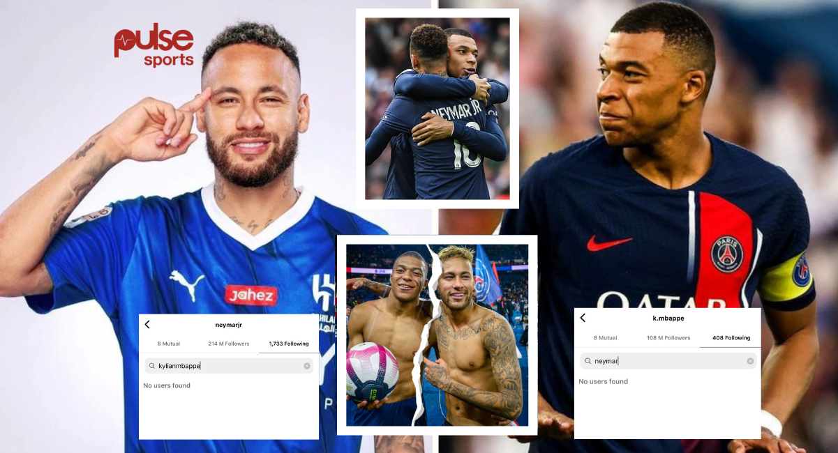 'Bromance Over!' As Neymar And Kylian Mbappe UNFOLLOW Each Other On ...