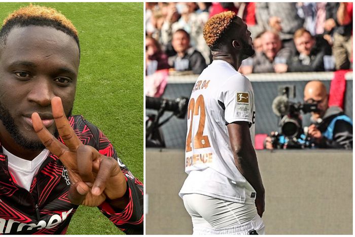 Victor Boniface in his element for Bayer.