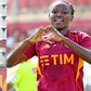 Super Falcons of Nigeria star Rinsola Babajide scores the 1st goal for AS Roma in a 3-0 win against Sassuolo in a Serie A Women's Cup fixture.