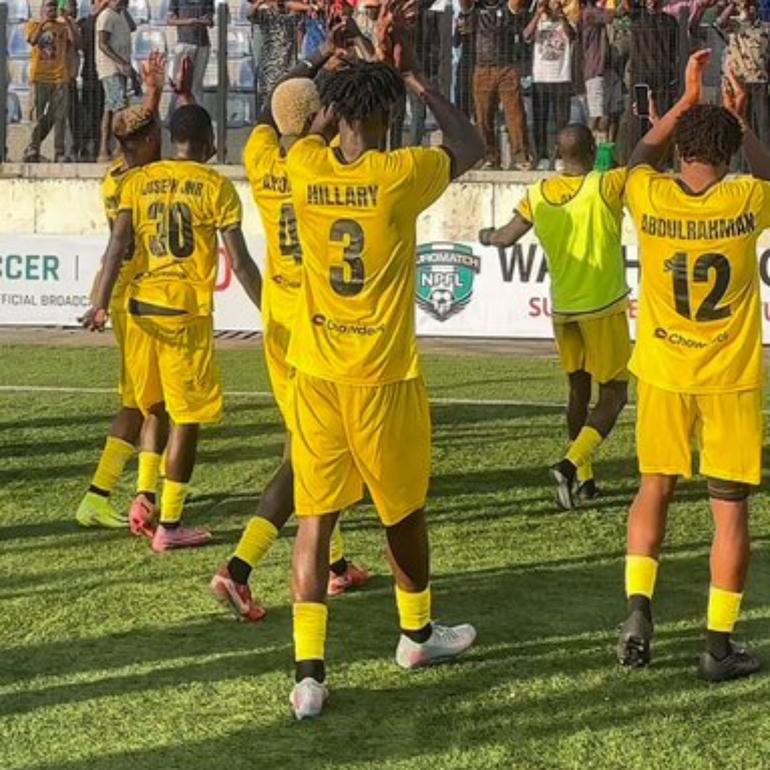 Sporting Lagos celebrate their win.