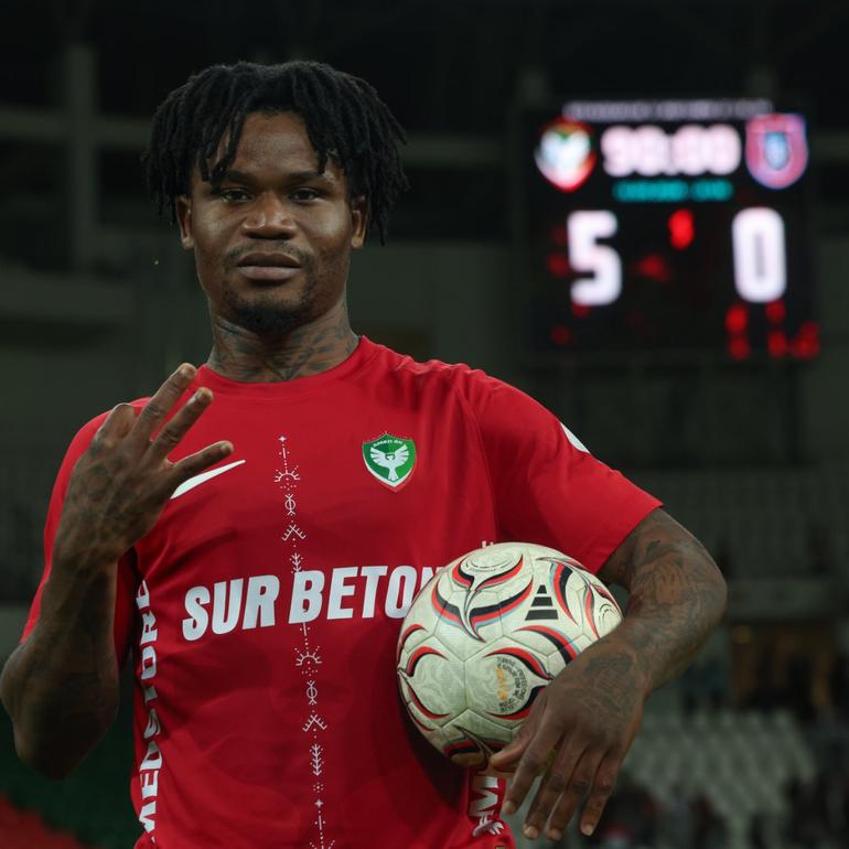 Gift Orban with the match day ball.