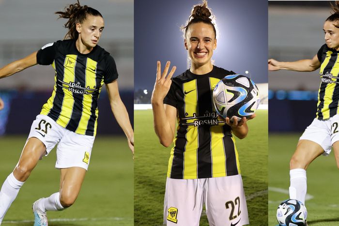 It was a perfect game for Ashleigh Plumptre with 3 goals, as she received the match ball and was named Al-Ittihad Player of the Match. X/Al-Ittihad