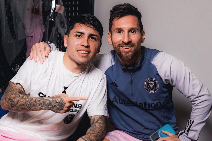 Inter Miami teammates Lionel Messi and Facundo Farias || Image via X