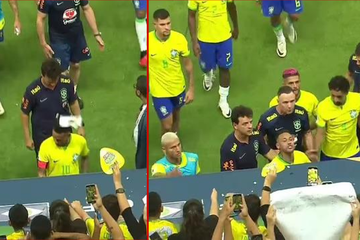 Popcorn hurled at Neymar by Brazilian fan || Image credit: Daily Mail