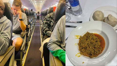 Super Eagles arrive Nigeria from Libya: welcomed with Fufu and Egusi