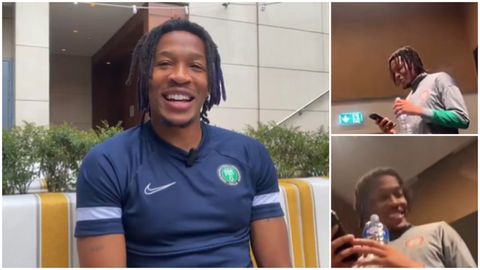 'I go dey alright' - Nigeria's new defender Osho sings Asake hit track in his Super Eagles initiation