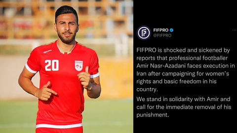 Iranian footballer sentenced to death for supporting women's rights amid protests in Iran