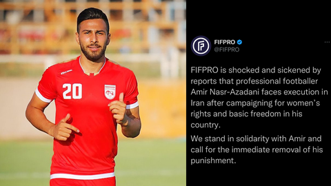 World union 'shocked' as Iranian soccer player may face death penalty over  protests