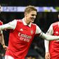 Arsenal's Martin Odegaard celebrates after scoring their second goal