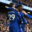 Kai Havertz celebrates with teammates after scoring for Chelsea against Crystal Palace